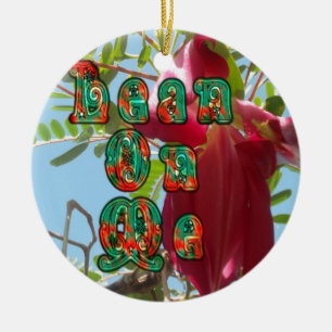 Inspirational Lean On Me Floral Skyward Art Print Ceramic Ornament