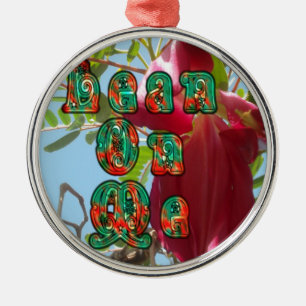 Inspirational Lean On Me Floral Skyward Art Print Metal Ornament