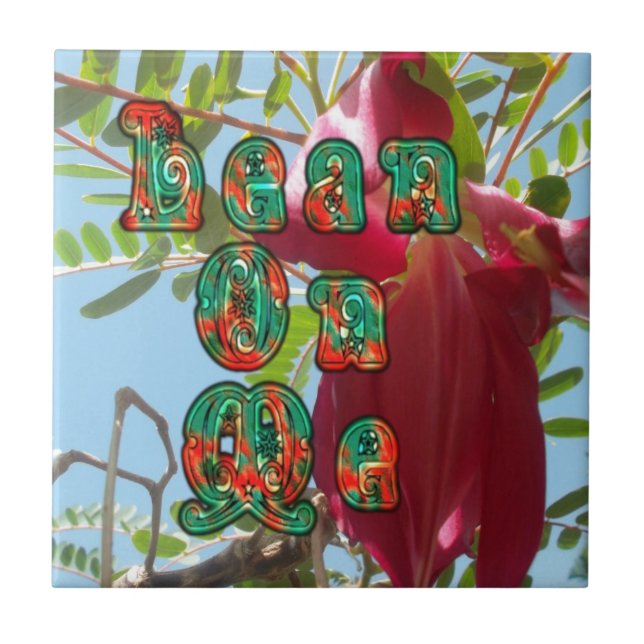 Inspirational Lean On Me Floral Skyward Art Print  Tile (Front)