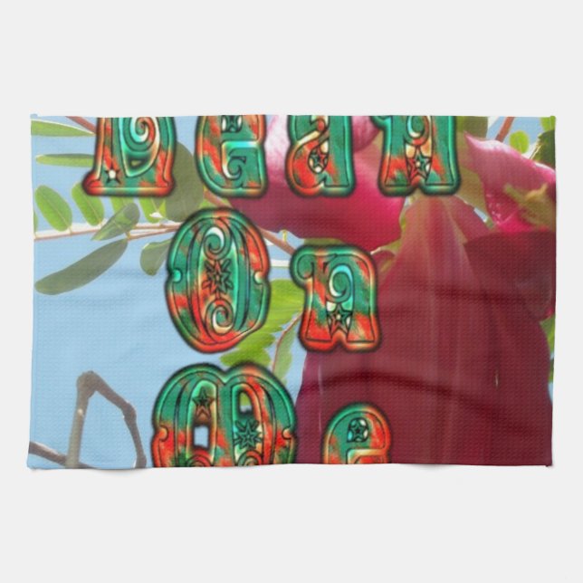 Inspirational Lean On Me Floral Skyward Art Print  Towel (Horizontal)