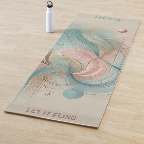 Inspirational Let It Go Let it Flow Personalized Yoga Mat