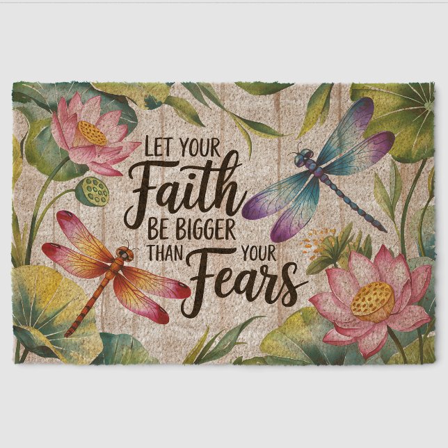 Inspirational Let Your Faith Be Bigger  Fiber Doormat (Front)