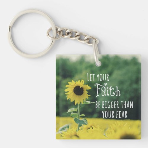 Inspirational Let Your Faith Be Bigger Than Fear Keychain