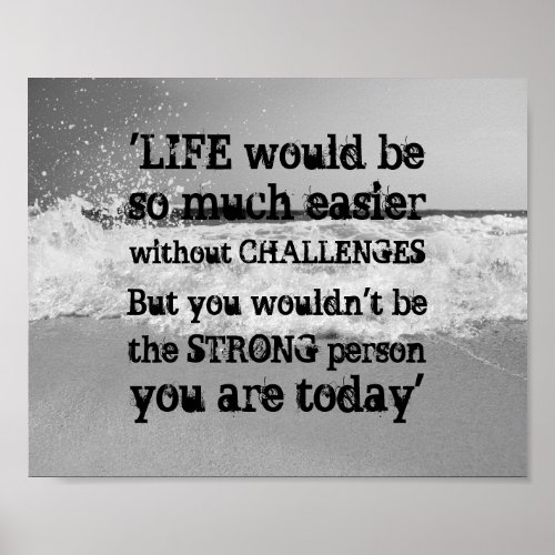 Inspirational Life Challenges Quote Poster
