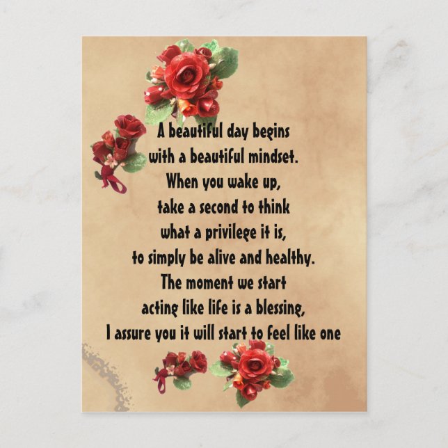 Inspirational Life Is A  Blessing Quote Postcard (Front)