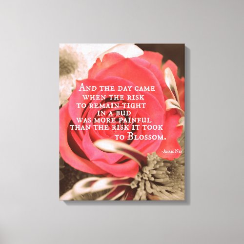 Inspirational Life Quote about Risk Canvas Print