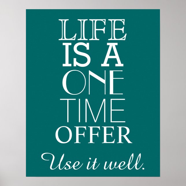 Inspirational LIFE Quote Poster - Personalize (Front)