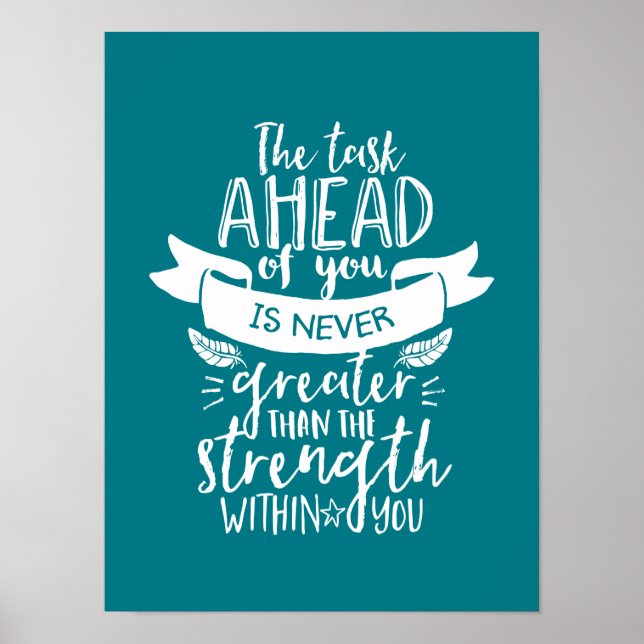 Inspirational Life Quote The Strength Within You Poster (Front)