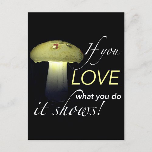 Inspirational Life Quote Typography Mushroom Postcard