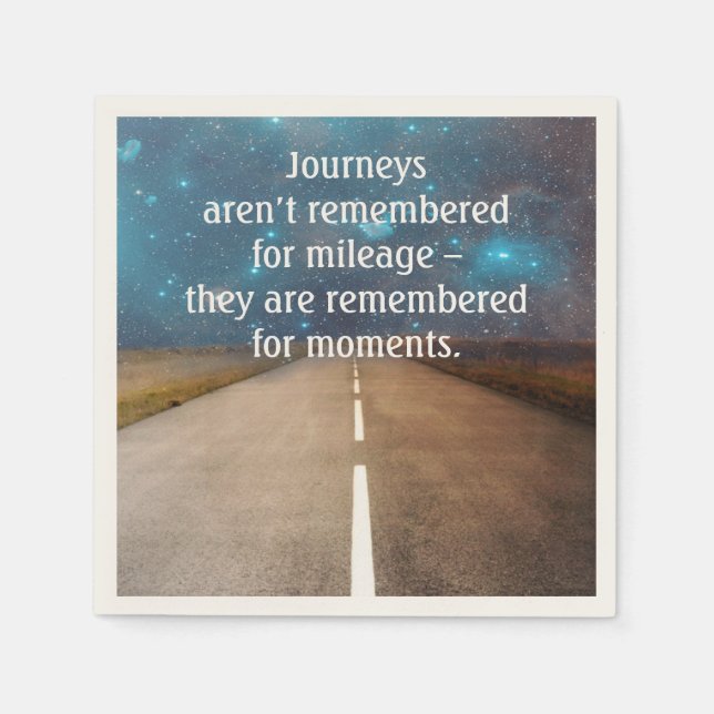 Inspirational Life Travel Quote Napkins (Front)