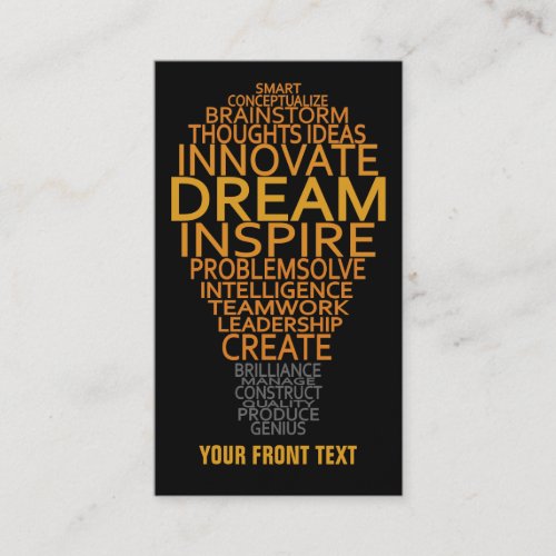 Inspirational Light Bulb custom business cards