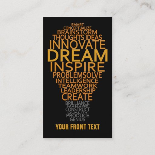 Customizable Inspirational Light Bulb custom business cards