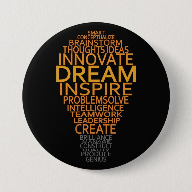 Inspirational Light Bulb custom button (Front)