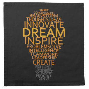 Inspirational Light Bulb custom cloth napkins