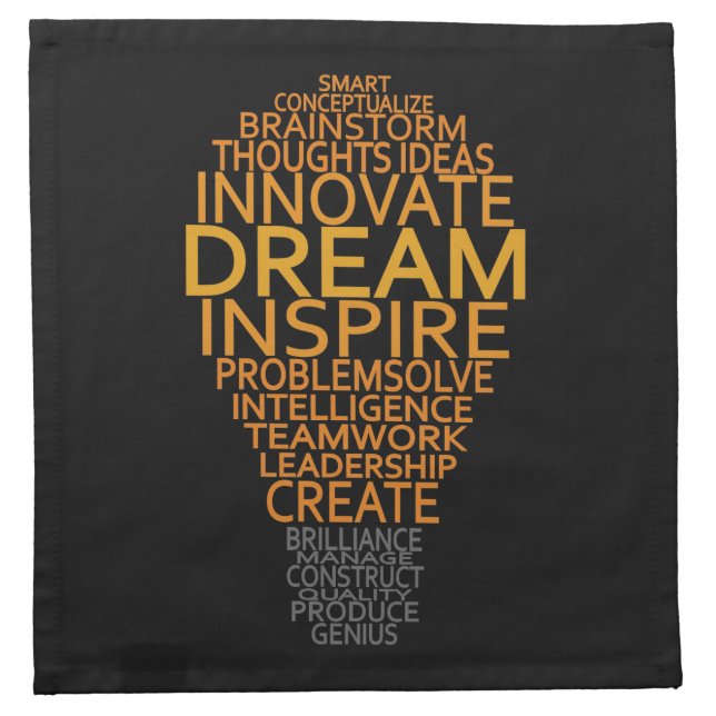 Inspirational Light Bulb custom cloth napkins (Front)
