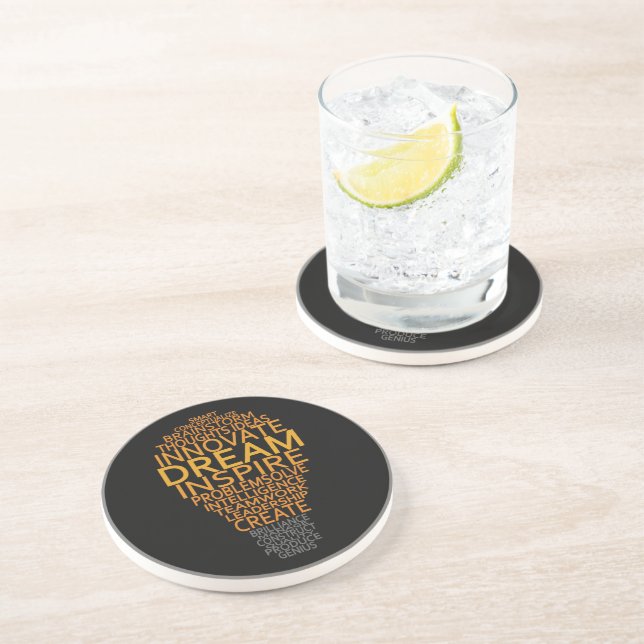 Inspirational Light Bulb custom coasters (Side)