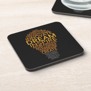 Inspirational Light Bulb custom coasters