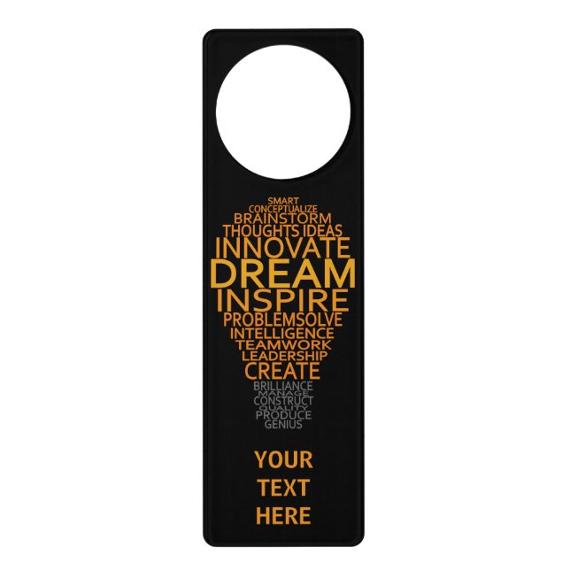 Inspirational Light Bulb custom door hanger (Front)