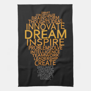Inspirational Light Bulb custom hand towels