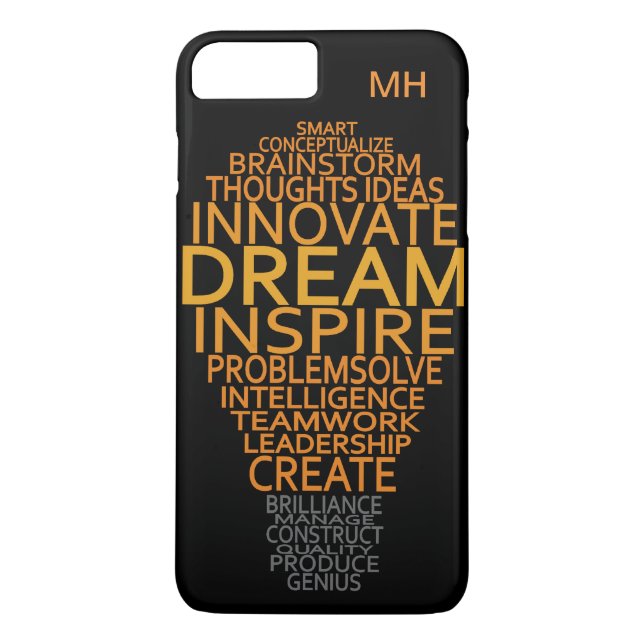 Inspirational Light Bulb custom monogram cases (Back)