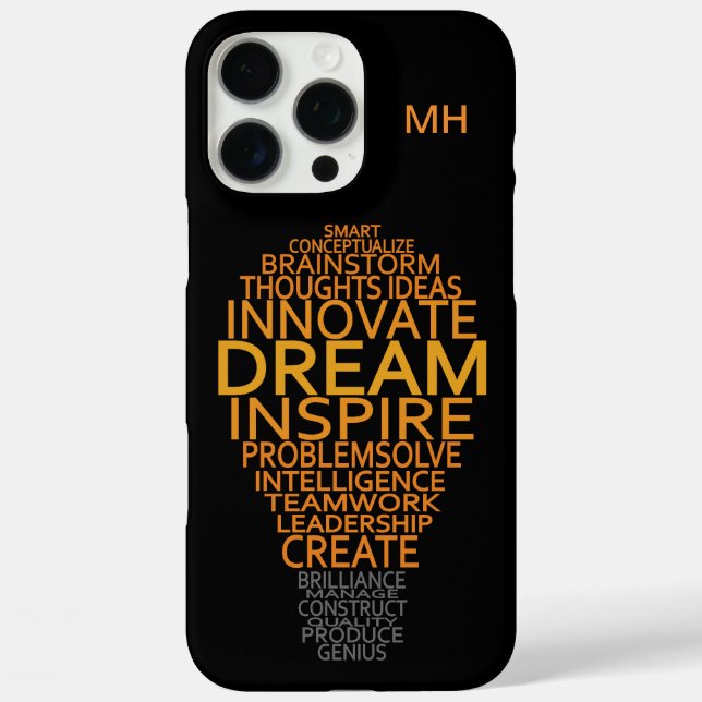 Inspirational Light Bulb custom monogram cases (Back)