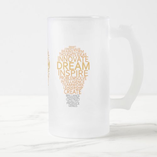 Inspirational Light Bulb custom mugs choose style Frosted Glass Beer Mug