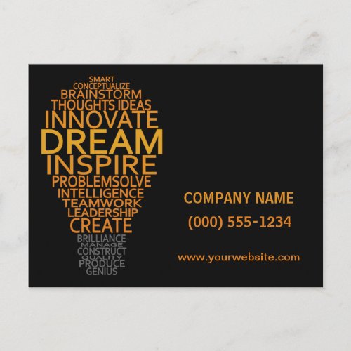 Inspirational Light Bulb custom postcards