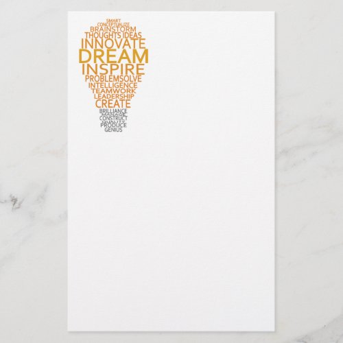 Inspirational Light Bulb custom stationary Stationery