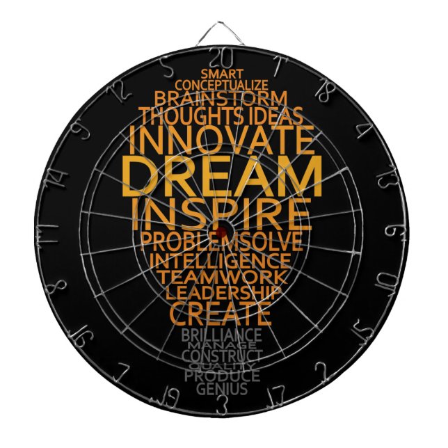 Inspirational Light Bulb dartboard With Darts (Front)