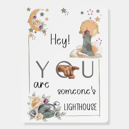 Inspirational Lighthouse Gift Positive Reminder Foam Board