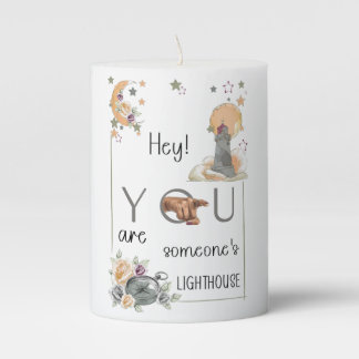 Inspirational Lighthouse Gift Positive Reminder Pillar Candle