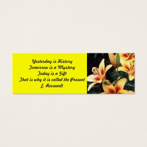 Inspirational Lily Bookmark Business Cards