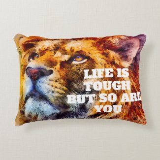 Inspirational Lion Face Tough Courage Fearless