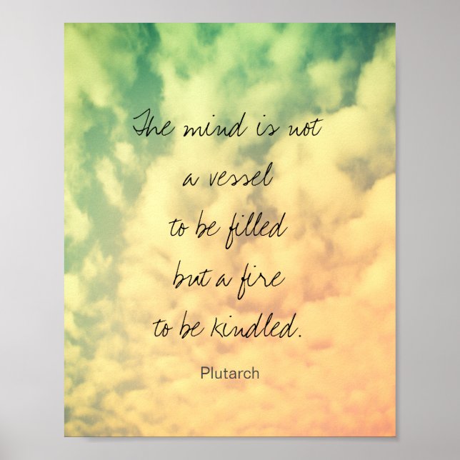 inspirational literary quote  by Plutarch word art Poster (Front)