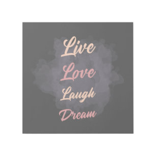 Inspirational Live Love Laugh Dream Typography Gallery Wrap