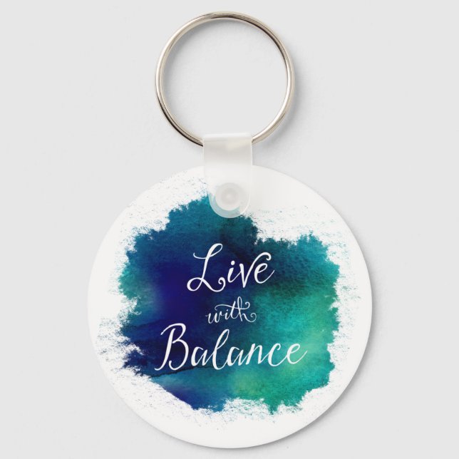 Inspirational Live with Balance Keychain (Front)