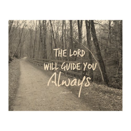 Inspirational Lord Will Guide You Bible Verse Wood Wall Art