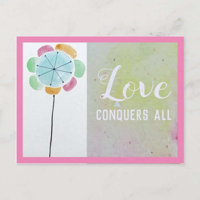 Inspirational LOVE CONQUERS ALL Affirmation Card (Front)