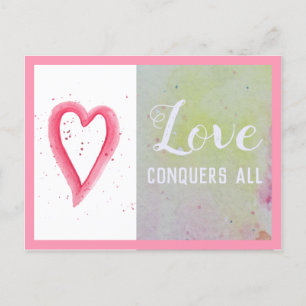 Inspirational LOVE CONQUERS ALL Affirmation Card