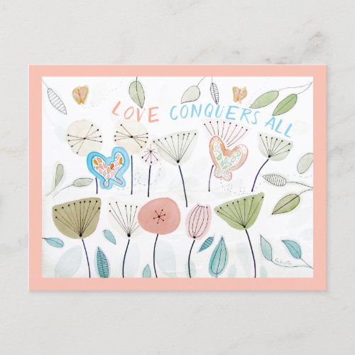 Inspirational LOVE CONQUERS ALL Affirmation Card