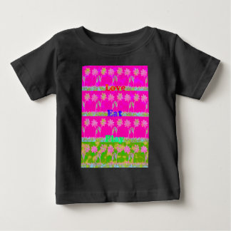 Inspirational Love Eat Play Flower Design Baby T-Shirt