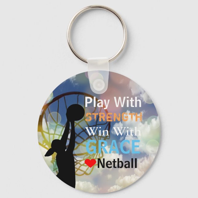 Inspirational Love Netball Player Quote Keychain (Front)