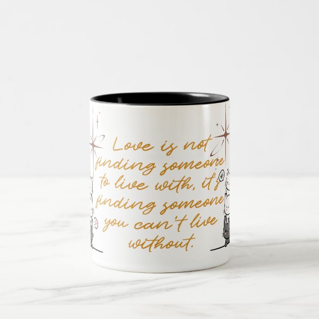 Inspirational Love Quote Mug in elegant golden  (Center)