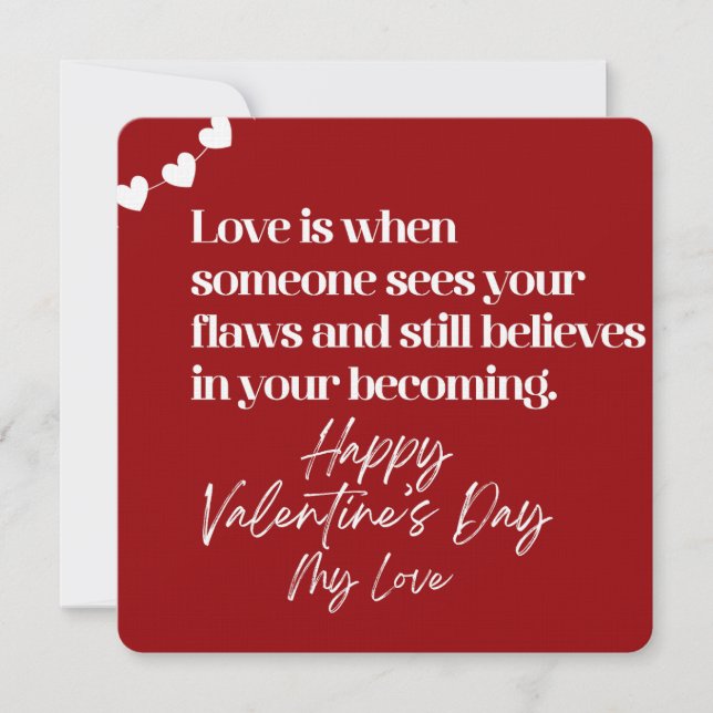 Inspirational Love Quote Valentine's Day Card for  (Front)