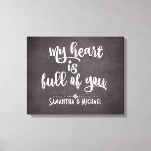 Inspirational Love Quote with Couple Names Canvas Print
