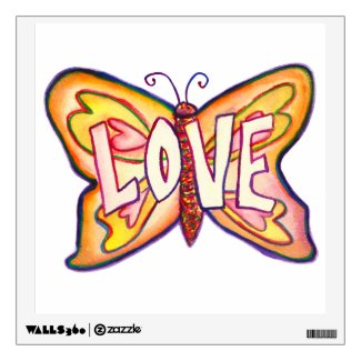 Inspirational Love Word Butterfly Wall decal