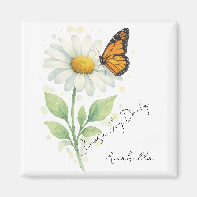 Inspirational Magnet - Daisy & Butterfly (Front)
