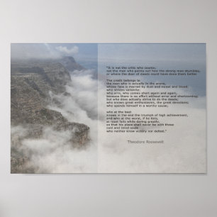 Inspirational Man in the Arena  Roosevelt Quote Poster