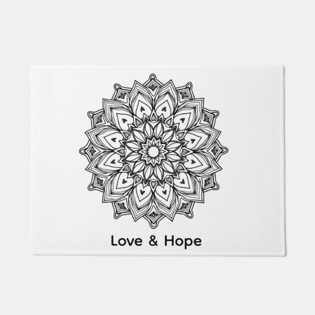 Inspirational Mandala Love & Hope: Doormat (Front)