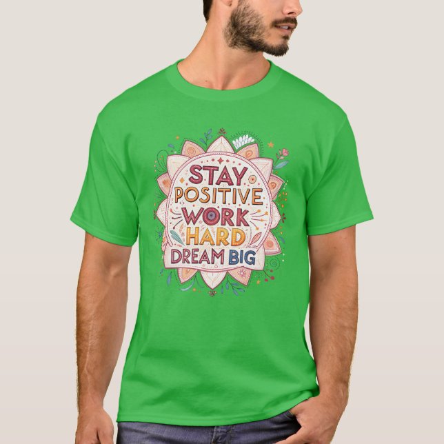 Inspirational Mandala with Motivational Quotes fri T-Shirt (Front)